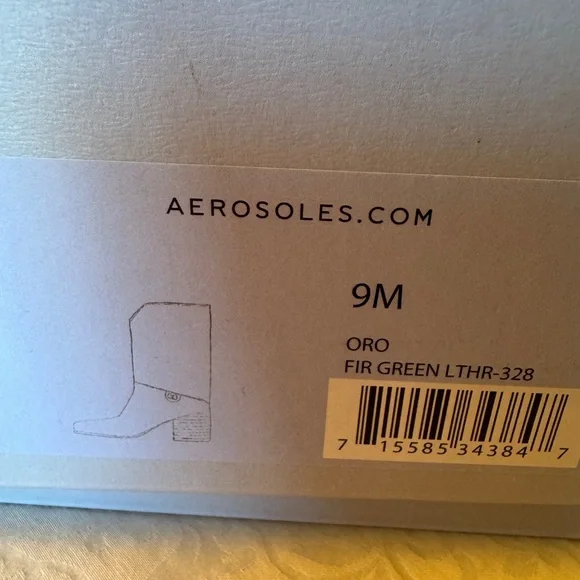AEROSOLES Women's Dark Olive Green Heeled Boots- Style- ORO. - Picture 5 of 8